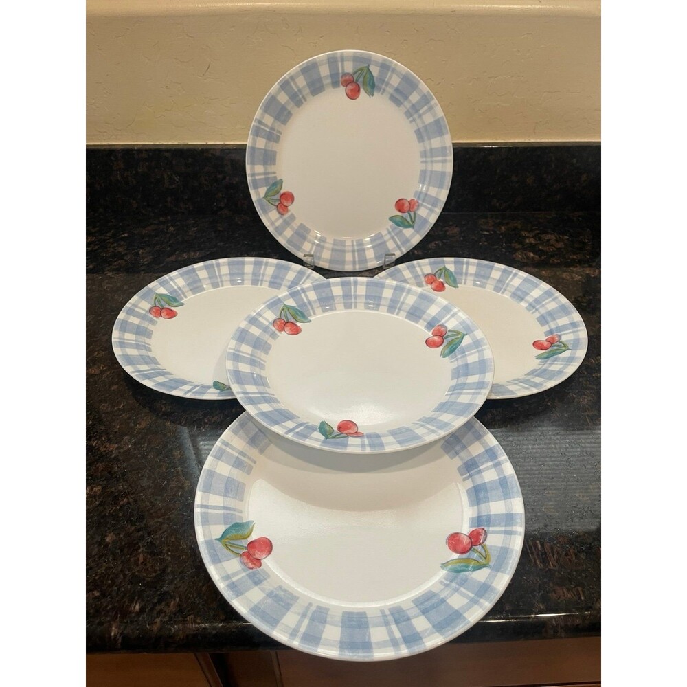 5 Corelle dinner plates “fruit too”